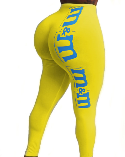 Ladies Skinny Graphic Printed Yoga Pants