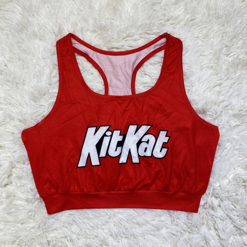 Casual Sports Graphic Print Vest Top