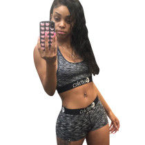Vest Shorts Printed Shorts Set