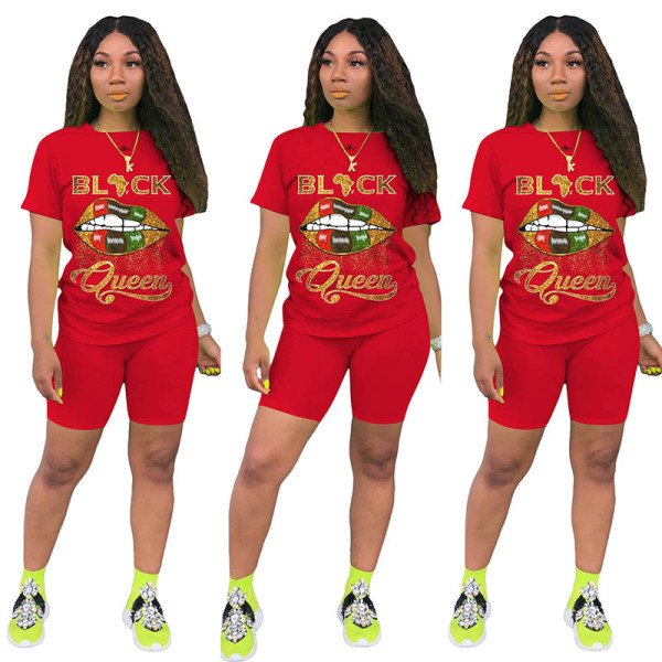 Casual Letter Shorts Set