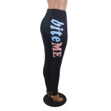 Alphabet Print Yoga Trousers