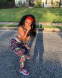 Casual Print Letter Vest Crop Top and Shorts