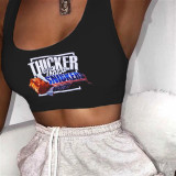 Casual Sports Graphic Print Vest Top