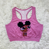 Casual Sports Graphic Print Vest Top