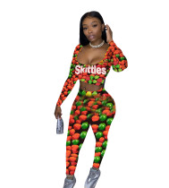 Casual Pattern Printed Two Piece Set