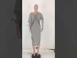 Plus Size Zipper Loose Mid Dress