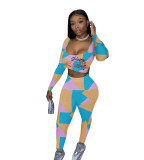 Casual Pattern Printed Two Piece Set