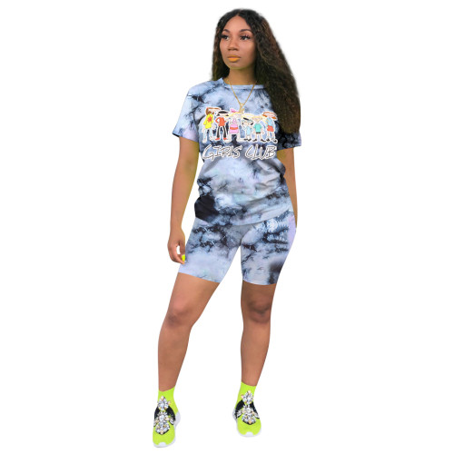 Casual Summer Colorful Print Two Piece Short Set