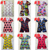 Casual Cartoon Printed Letter Romper