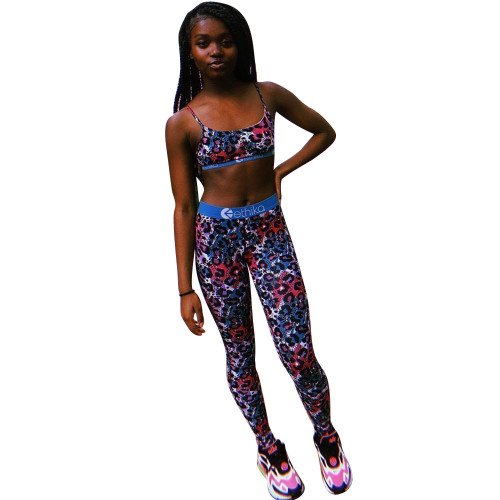Casual Print Crop Top and Pant