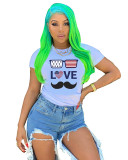 Casual Print T-shirt Top