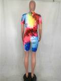 Casual Letter Print Short Sleeve Two Piece Outfits