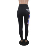 Alphabet Print Yoga Trousers