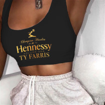 Casual Sports Graphic Print Vest Top