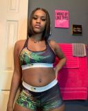 Sexy Print Vest Shorts Sports Set