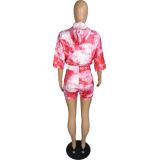 Casual Printed Camouflage Two-piece Set
