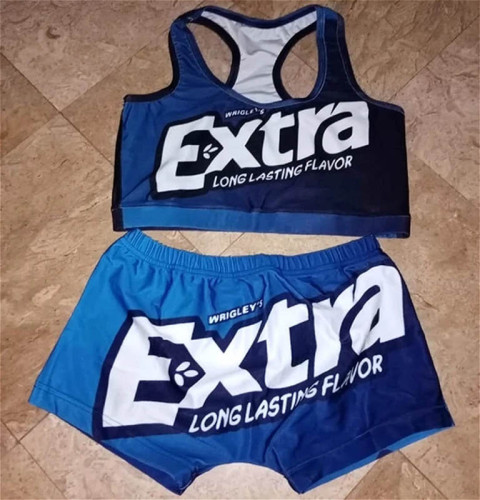Casual Pattern Printed Yoga Vest Top and Shorts