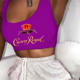 Casual Sports Graphic Print Vest Top