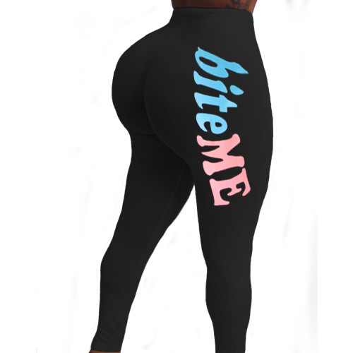 Alphabet Print Yoga Trousers