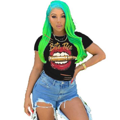 Casual Lips Printed T-shirt