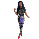 Summer Fashion Hot Diamond Casual Printed Two-Piece Set