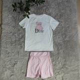 Fashion Women's Slim Printed Short Sleeve Two Pieces