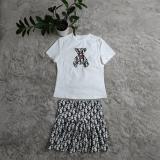 Fashion Temperament Short Sleeve Tops Mini Skirt Two-piece Set