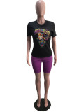 Sexy Positioning Human Head Print Two-piece Set