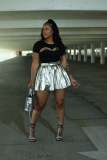 Ladies Elegant High Elastic Loose Swing Skirt