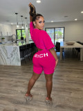 Summer Fashion Offset Letter Two-Piece Short Set