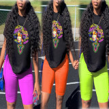 Sexy Positioning Human Head Print Two-piece Set