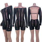 Sexy Long Sleeve Hollow Backless One Piece Rompers