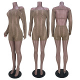 Sexy Long Sleeve Hollow Backless One Piece Rompers