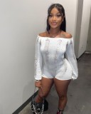 Sexy Long Sleeve Hollow Backless One Piece Rompers