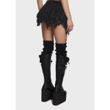Sexy Double -layer Lace Irregular Mini Skirt