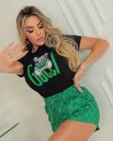 Casual Printed Short Seeve Shorts Set