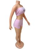Casual Active Embroidery Bandeau Three Piece Set