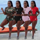 Casual Active Embroidery Bandeau Three Piece Set