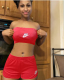 Casual Active Embroidery Bandeau Three Piece Set