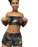Casual Active Embroidery Bandeau Three Piece Set