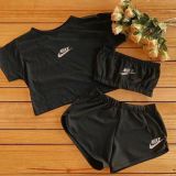 Casual Active Embroidery Bandeau Three Piece Set