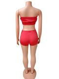 Casual Active Embroidery Bandeau Three Piece Set