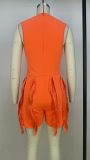 Casual Sleeveless Vest Tassel Solid Color One Piece Rompers