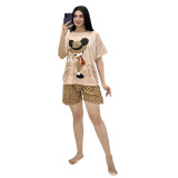 Casual Printed Comfortable Loungewear Simple Set Cute Cartoon Two-piece Set