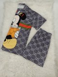 Casual Printed Comfortable Loungewear Simple Set Cute Cartoon Two-piece Set