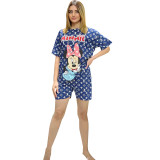 Casual Printed Comfortable Loungewear Simple Set Cute Cartoon Two-piece Set