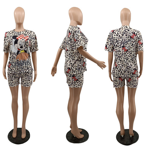 Casual Printed Comfortable Loungewear Simple Set Cute Cartoon Two-piece Set