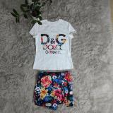 Summer Letter Printed Short Sleeves Shorts Set