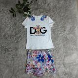 Summer Letter Printed Short Sleeves Shorts Set