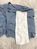 Casual Wrapped Top & Straps Wide Legs Drawstring Pant Sets Two Pieces